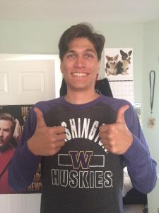 The newest Husky models his shirt from Chuck and Jenny